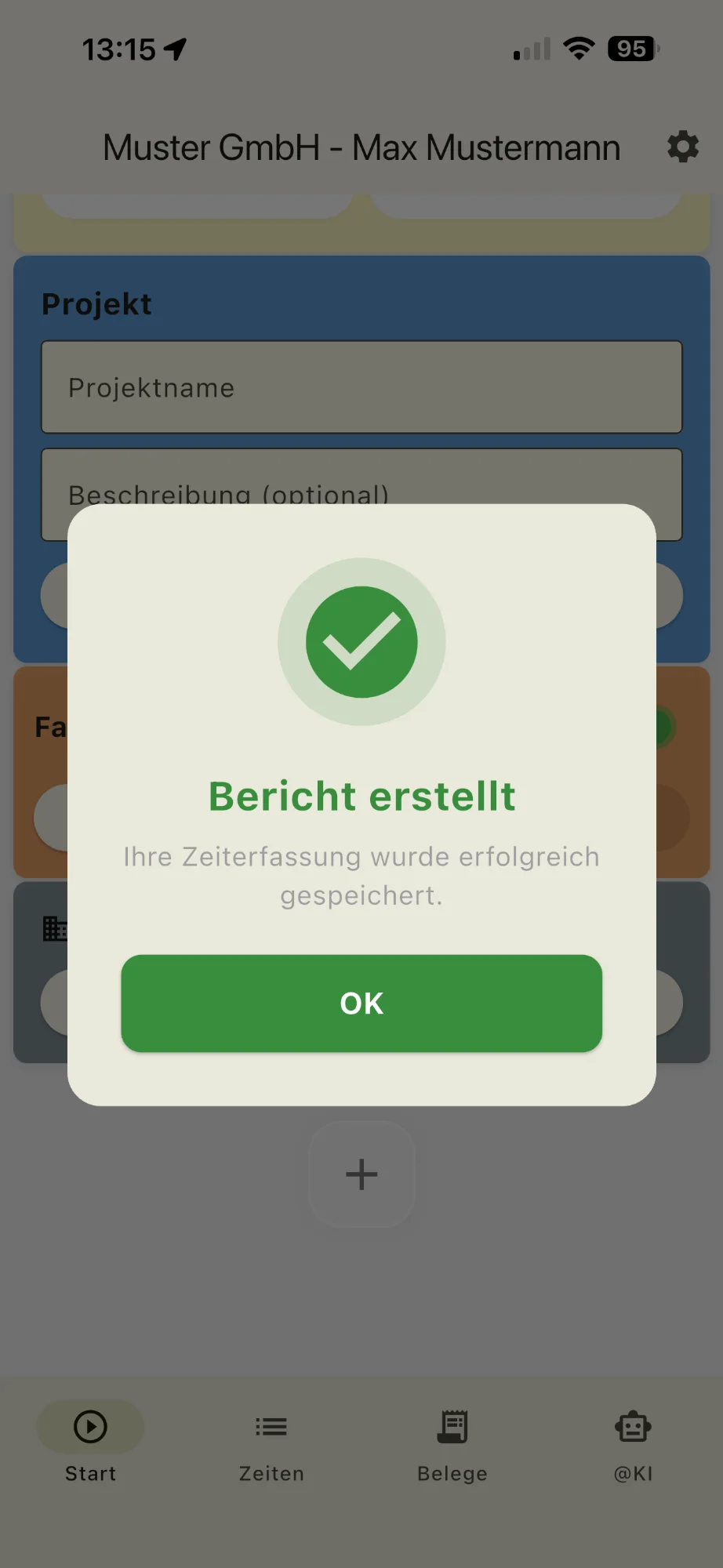 Zeitro Bericht erstellt